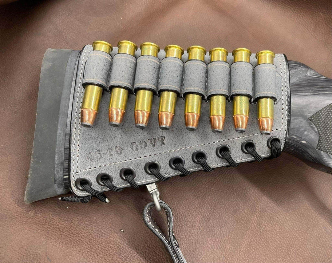 *Made to Order* Leather Butt-Cover w/Ammo Loops for Lever Action Guide Guns Marlin, Henry, Chiappa, S&amp;W in Genuine Water Buffalo