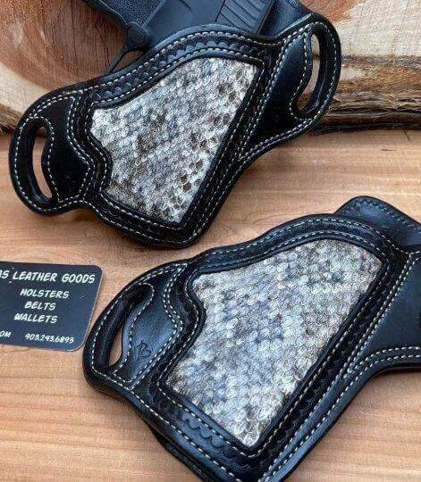 *Made to Order* LH/RH Texas Bodyguard Holster w/Genuine Snake Inlay