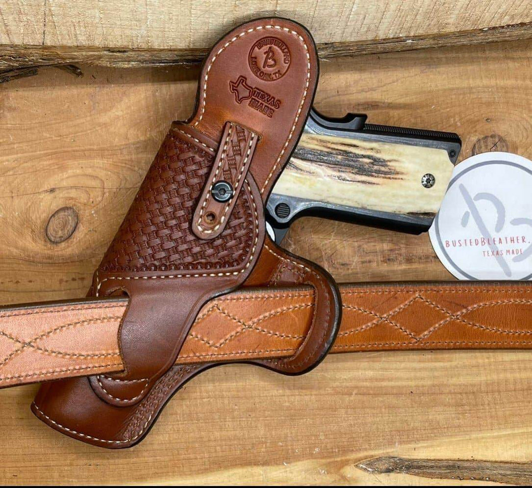 *Made to Order* Outlaw Cross Draw 1911 w/Basket-Weave Tooled Reinforcement