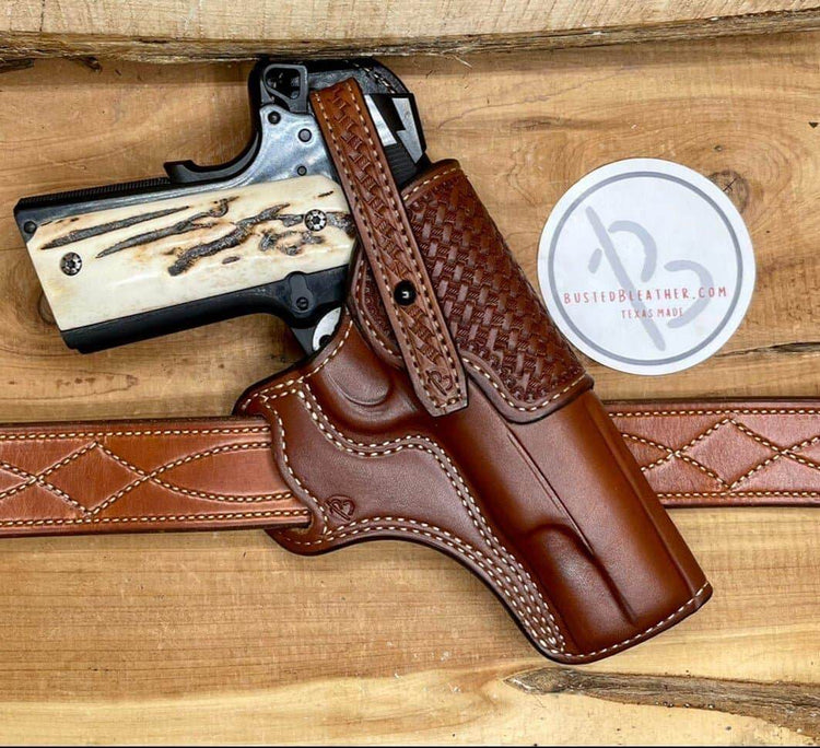 *Made to Order* Outlaw Cross Draw 1911 w/Basket-Weave Tooled Reinforcement