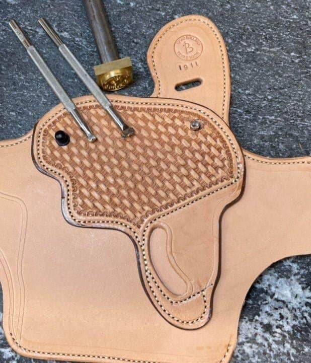 *Made to Order* Outlaw Cross Draw 1911 w/Basket-Weave Tooled Reinforcement