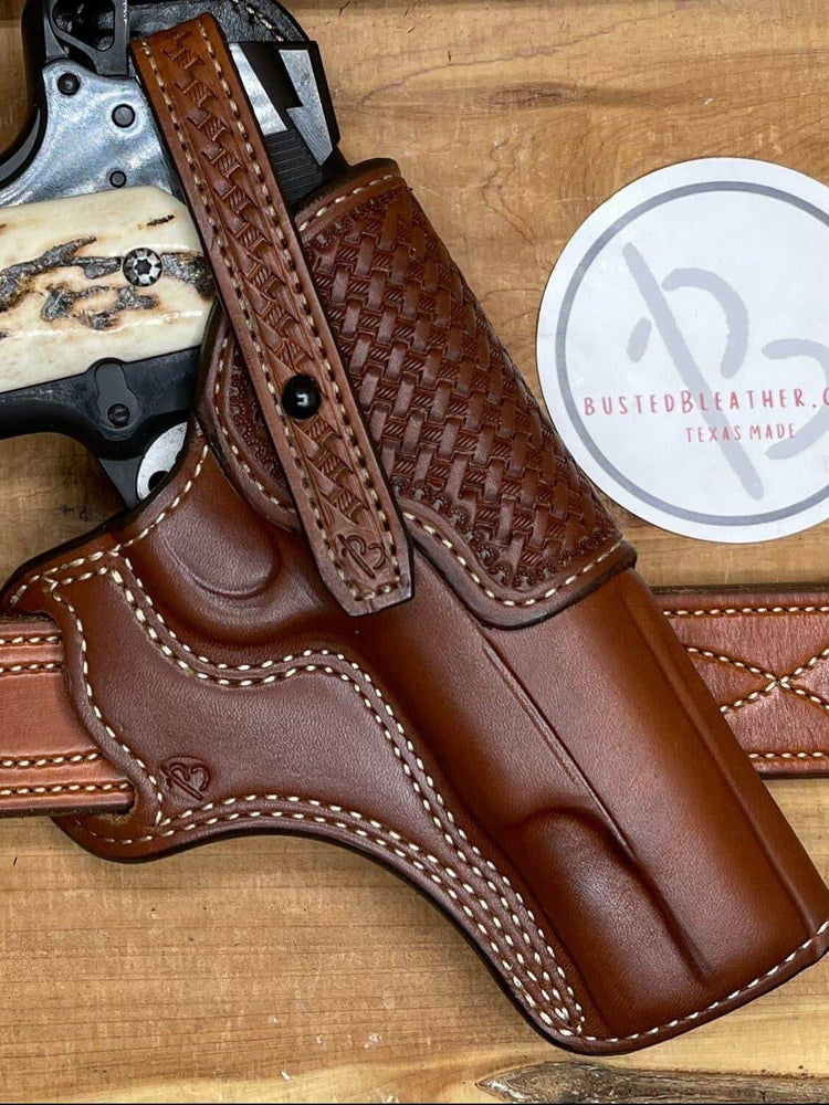 *Made to Order* Outlaw Cross Draw 1911 w/Basket-Weave Tooled Reinforcement