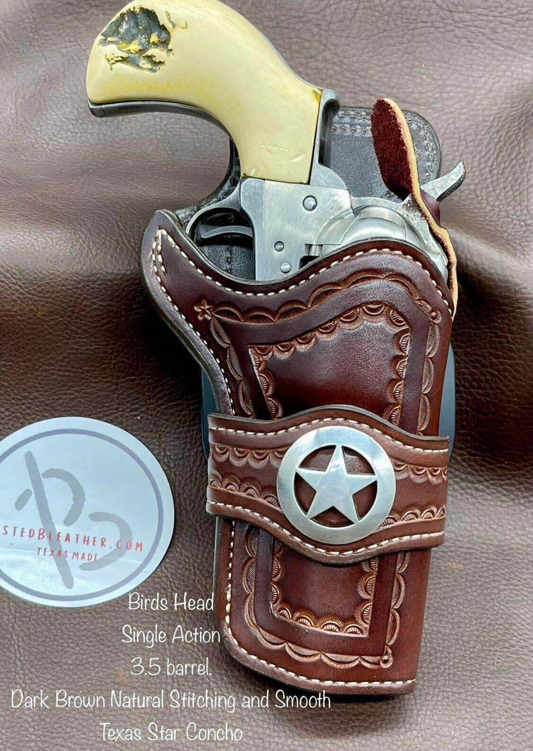 *Made to Order* LH/RH Paddle Rancher Cowboy Holster for Single Action Revolvers w/Concho